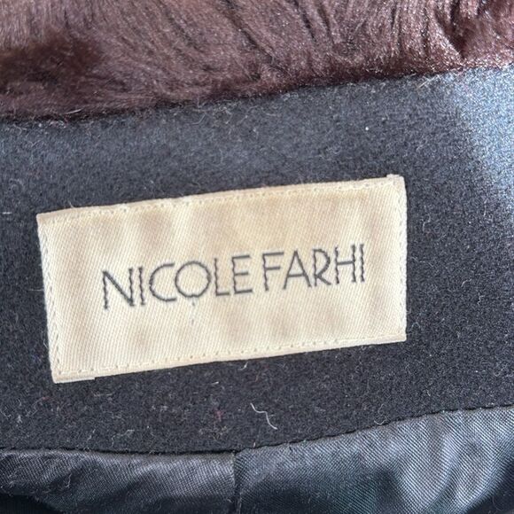 Vintage Nicole Farhi Wool/Cashmere Blend & Faux Fur Full Length Evening Coat - Picture 13 of 13